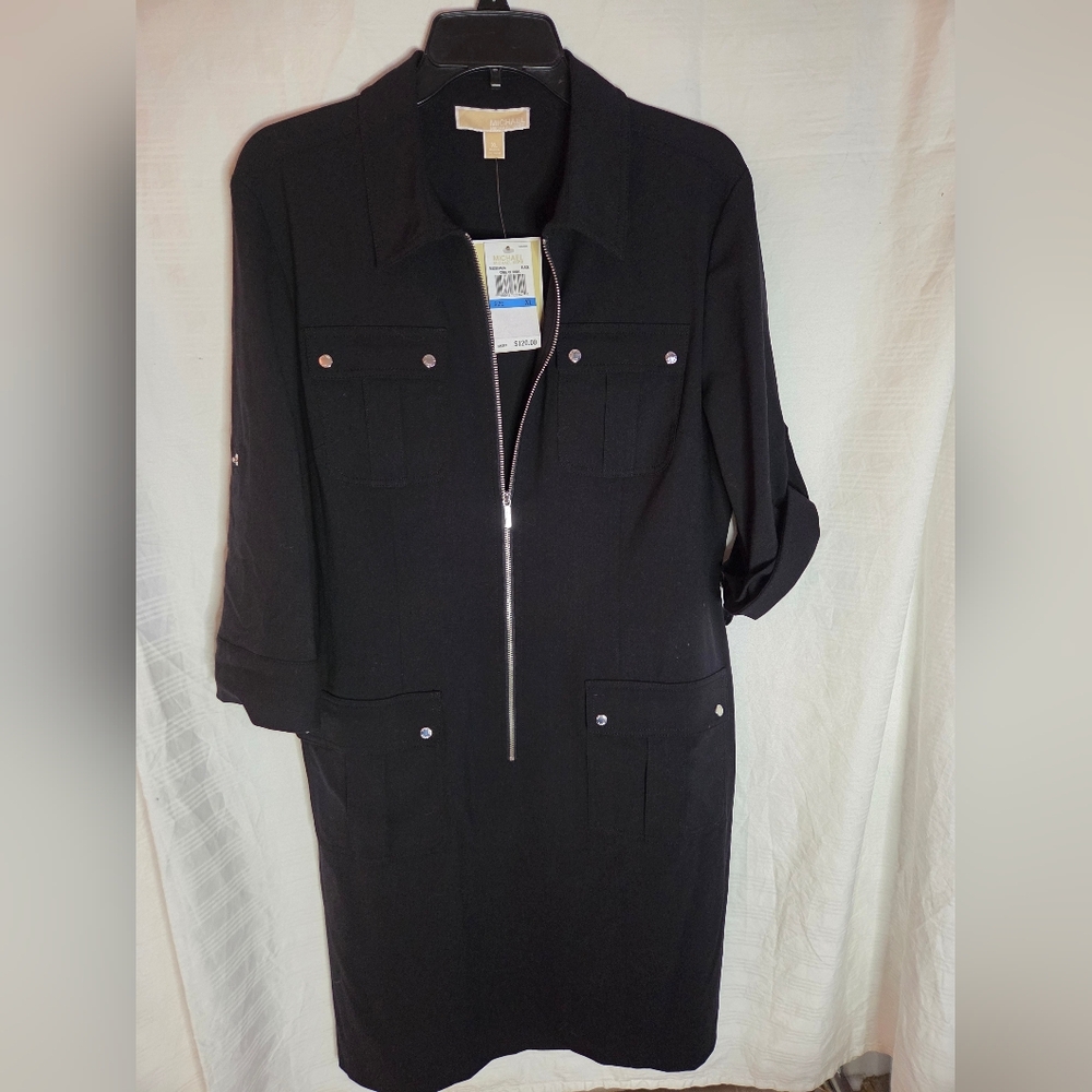 Michael Kors Black Zipper Front Dress